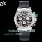 N+ Factory Swiss Copy Rolex Daytona Tiger Eye Face Oysterflex Rubber Strap Watch 